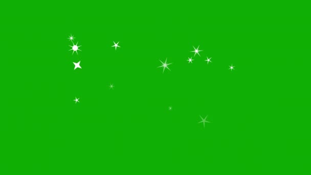 緑の画面の背景を持つTwinkling輝くモーショングラフィックス — ストック動画