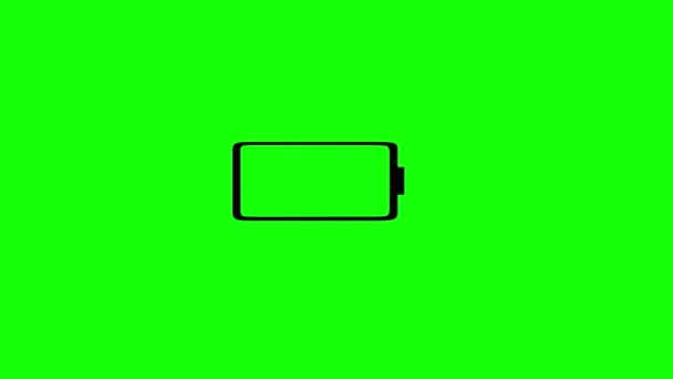 Laddning Batteri Rörelse Grafik Med Grön Skärm Bakgrund — Stockvideo