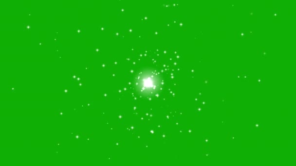 緑色の画面の背景を持つ中心から抽出された粒子 — ストック動画