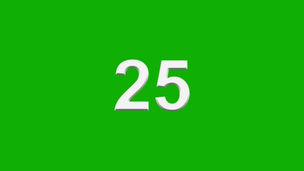 Countdown Sekunden Bewegungsgrafik Mit Grünem Bildschirmhintergrund — Stockvideo