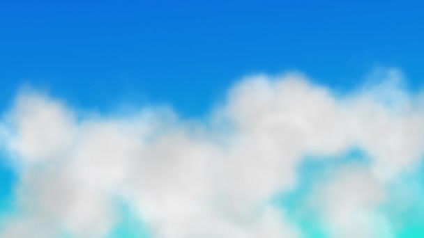 Verschieben Weißer Wolken Bewegungsgrafik Mit Blauem Himmel Hintergrund — Stockvideo
