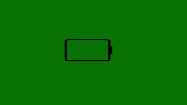 Ładowanie Grafiki Ruchu Baterii Zielonym Tle Ekranu — Wideo stockowe