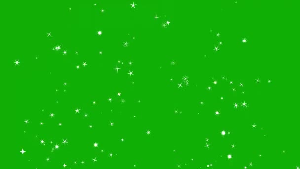 Aufsteigende Sterne Bewegungsgrafik Mit Grünem Hintergrund — Stockvideo