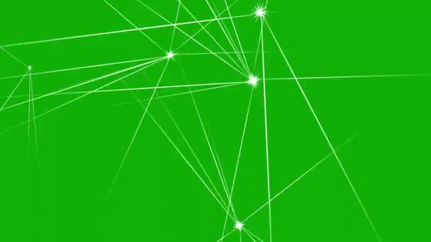 Laserowe Promienie Światła Grafika Ruchu Zielonym Tle Ekranu — Wideo stockowe