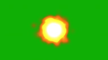 Yeşil ekran arka planına sahip enerji hareketi grafiklerini ateşle