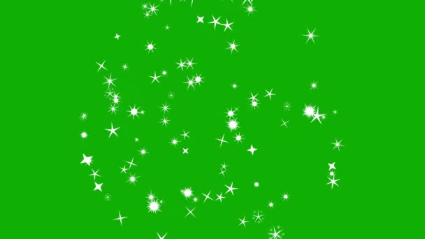 Звезды Близнецы Посылают Движущуюся Графику Зеленом Фоне Экрана — стоковое видео