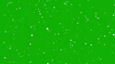 Yeşil ekran arka planına sahip yıldızların hareket grafikleri