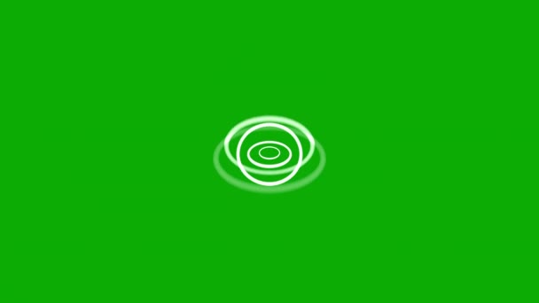 Snurrande Cirkelringar Rörelse Grafik Med Grön Skärm Bakgrund — Stockvideo