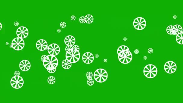Spinning Wielen Beweging Graphics Met Groen Scherm Achtergrond — Stockvideo