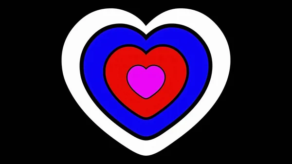 Colorful Hearts Plain Black Background — Stock Photo, Image