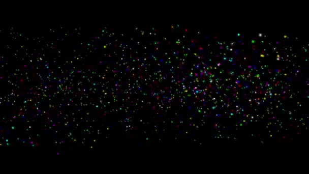 Colorful Stars Stream Motion Graphics Night Background — Stock Video