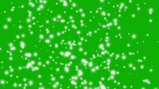 緑の画面で地面に降る雪の背景 — ストック動画