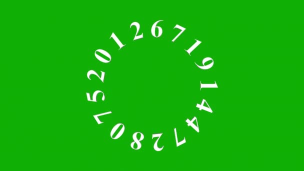 Digital Numbers Circle Motion Graphics Green Screen Background — Video Stock