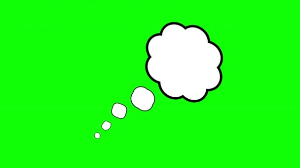 思考の泡の動きのグラフィックと緑の画面の背景 — ストック動画