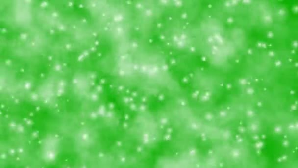 Verweht Nebel Und Schneeflocken Bewegungsgrafik Mit Grünem Hintergrund — Stockvideo
