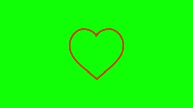 Expanding red hearts motion graphics with green screen background