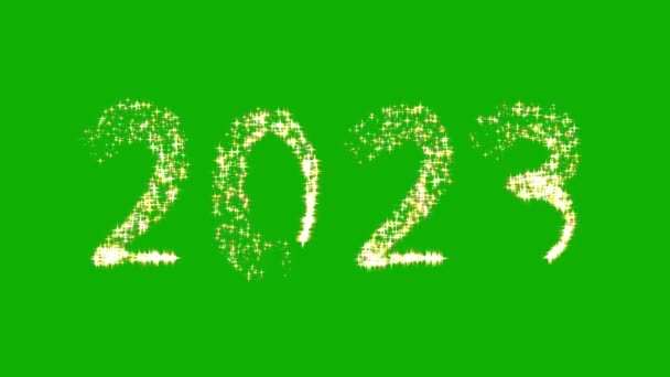 2023年緑の画面の背景に光る粒子で形成された — ストック動画