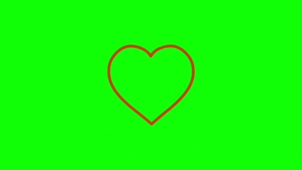 Розширення Графіки Руху Червоних Сердець Зеленим Екраном — стокове відео