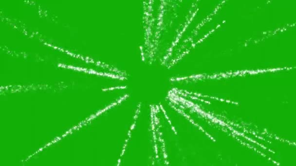 Циркулярные Сверкающие Потоки Графики Движения Зеленым Фоном Экрана — стоковое видео