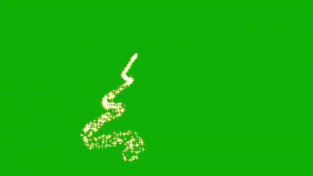 緑の画面の背景にキラキラ粒子によって形成されたクリスマスツリー — ストック動画