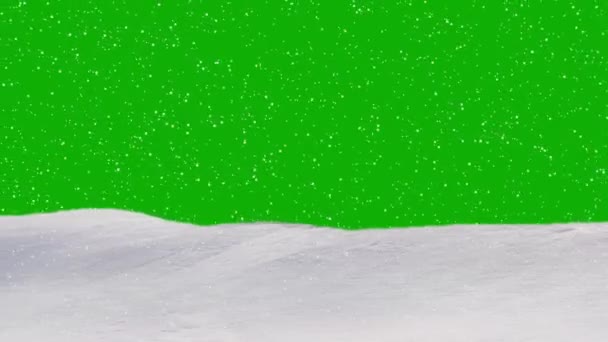 绿色屏幕背景的降雪运动图形 — 图库视频影像