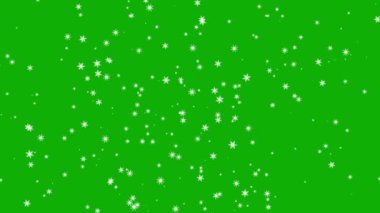 Yere düşen kar taneleri yeşil ekran arkaplanlı hareket grafikleri