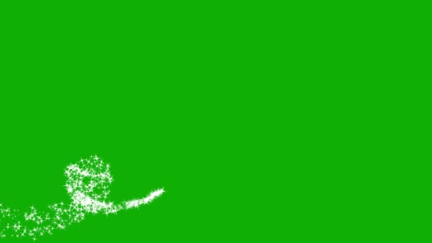 Вигнуті Частинки Блискітки Шляху Течуть Фоні Зеленого Екрану — стокове відео