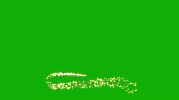 Glanzende Kerstboom Met Glitter Deeltjes Groen Scherm Achtergrond — Stockvideo