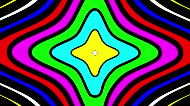 Expanding Colorful Star Shapes Pattern Motion Graphics Background — Stock Video