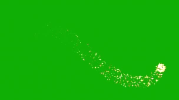 Λαμπερό Glitter Αστράφτει Stream Γραφικά Κίνησης Πράσινο Φόντο Οθόνη — Αρχείο Βίντεο