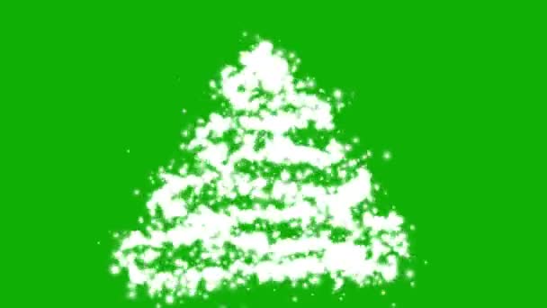 Yeşil Ekran Arkaplanlı Parlayan Noel Ağacı Hareketi Grafikleri — Stok video