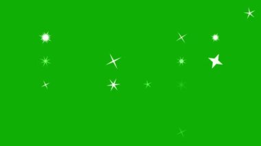 Parıltı yeşil ekran arka planına sahip hareketli grafikleri ateşler