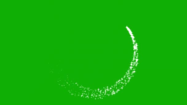 Brokat Błyszczy Spiralna Grafika Ruchu Zielonym Tle Ekranu — Wideo stockowe