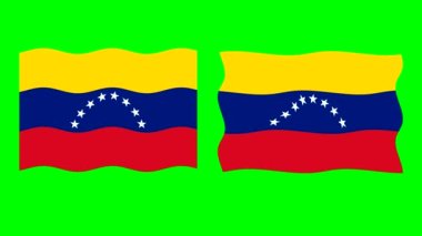 Dalgalı Venezuela bayrak hareketi grafikleri yeşil ekran arkaplanı