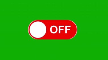 Yeşil ekran arkaplanı olan Dijital Aç düğmesi hareketi grafikleri