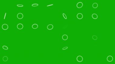 Yeşil ekran arka planına sahip halka desen hareketi grafikleri döndürülüyor