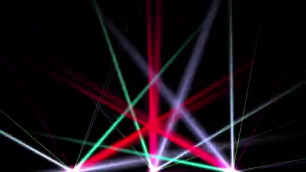 Raios Luz Laser Coloridos Gráficos Movimento Com Fundo Noturno — Vídeo de Stock