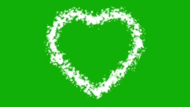 Shining Sparkles Heart Motion Graphics Green Screen Screen Background — Wideo stockowe