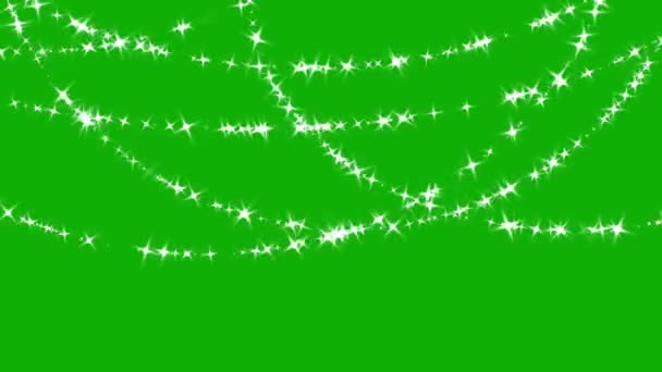 具有绿色屏幕背景的节日装饰灯运动图形 — 图库视频影像
