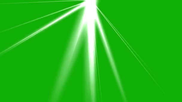 緑の画面の背景を持つレーザー光の動きのグラフィック — ストック動画
