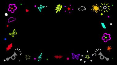 Beautiful decorative frame motion graphics with green screen background