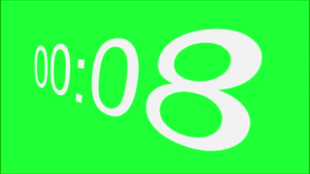 Countdown Seconds Motion Graphics Green Screen Background — Vídeos de Stock