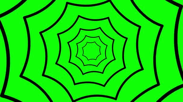 緑色の画面の背景を持つ回転星の形のパターン運動グラフィックス — ストック動画