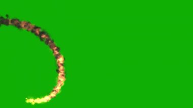Fire heart stream motion graphics with green screen background