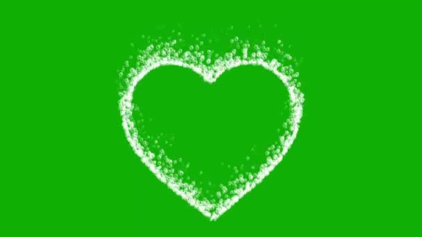Бульбашки Форми Серця Графіка Руху Зеленим Екраном Фону — стокове відео