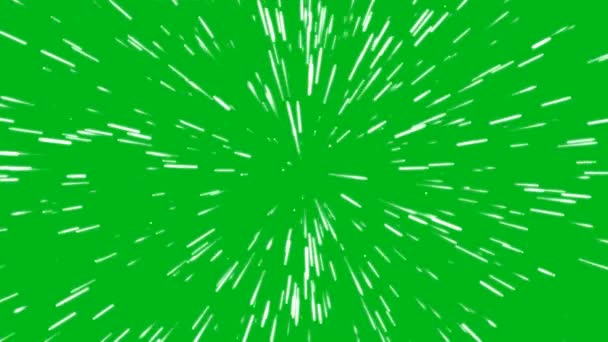 Частинки Через Графіку Руху Простору Зеленим Тлом Екрана — стокове відео