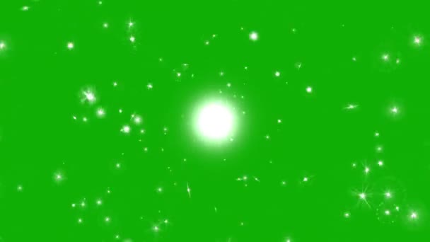 Glowing Star Sparkles Motion Graphics Green Screen Background — Stok video