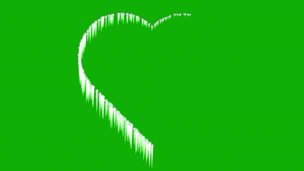 Графіка Руху Крижаного Серця Зеленим Екраном — стокове відео