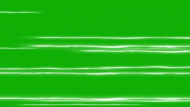Gloeiende Snelheidslijnen Bewegende Graphics Met Groene Achtergrond Scherm — Stockvideo