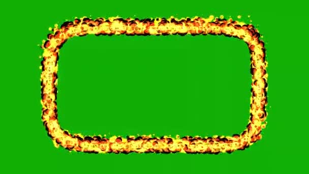緑の画面で火災フレームモーショングラフィックス バックグラウンズ名詞 — ストック動画